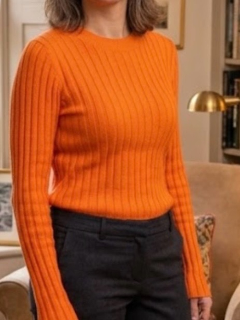 LOFT Orange Ribbed Sweater - Picture 1 of 4